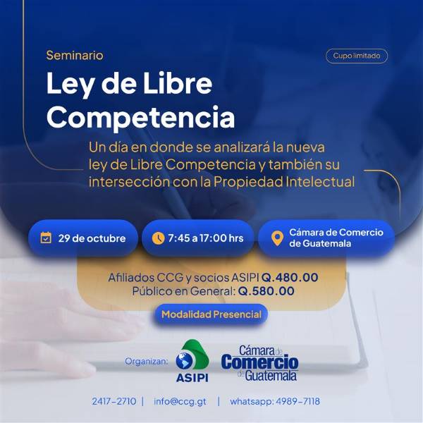Seminario sobre la Ley de Libre Competencia y Propiedad Intelectual en Ciudad de Guatemala